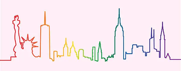 Vector illustration of New York Gay-Friendly Silhouette