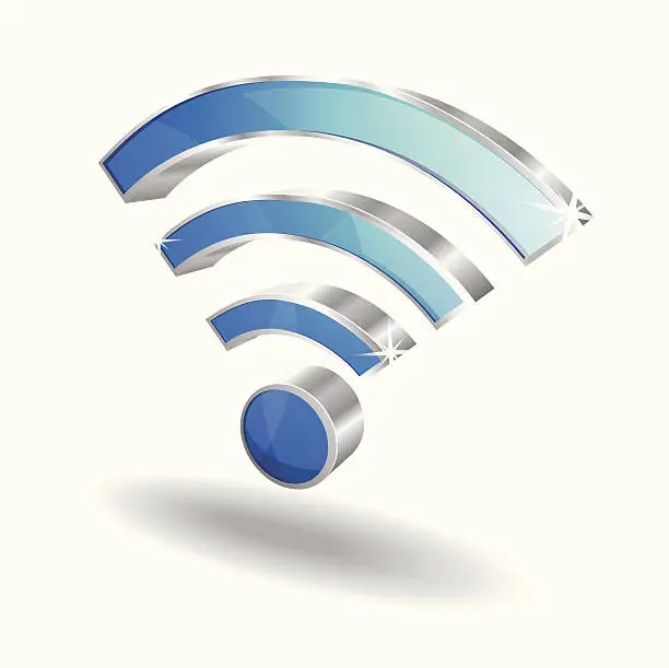 Vector illustration of 3d Wifi Signal Vector Icon