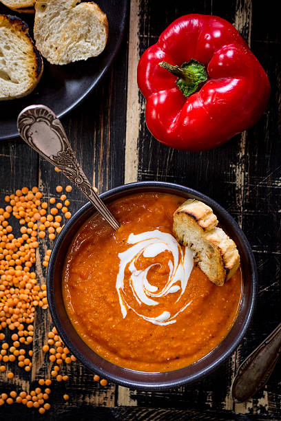 istock Pumpkin soup with heavy cream 494713160