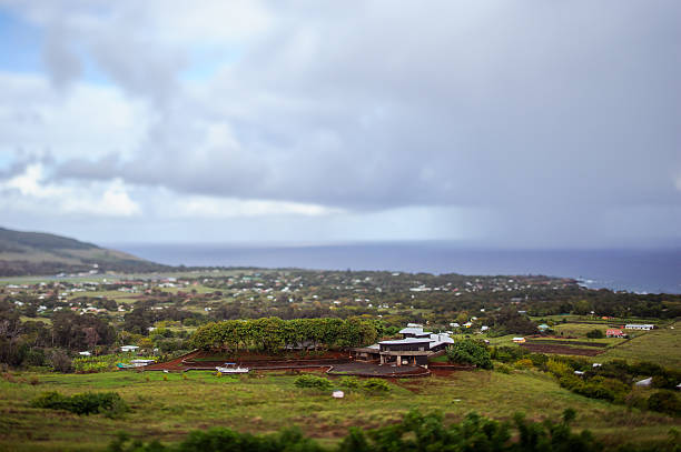 istock hills on the Isla de Pascua. Easter Island. Tilt Shift. 494713205