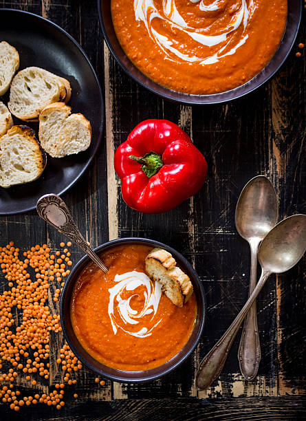 istock Pumpkin soup with heavy cream 494725200
