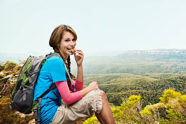 istock Female hiker sitting on mountains 494726202