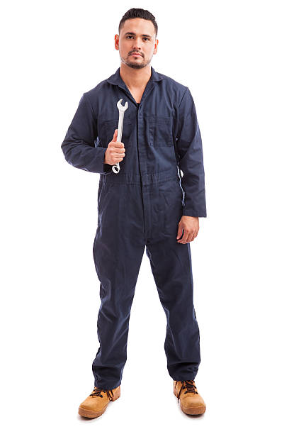 istock Confident mechanic with a wrench 494726676