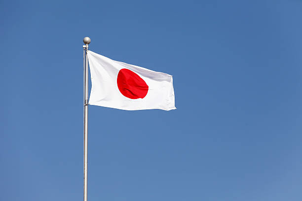 bandera de japón - clear sky outdoors horizontal close up fotografías e imágenes de stock