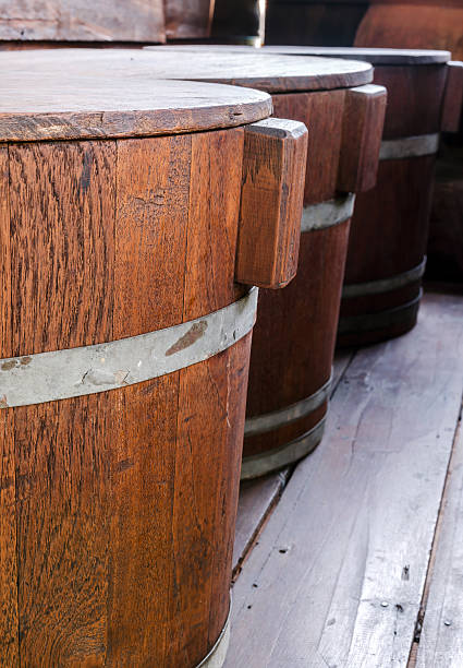 istock Stack of wooden tub with cover 494729590