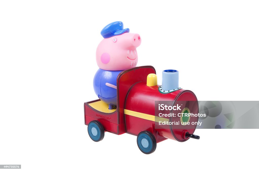 Grandpa Pigs Little Train Stock Photo - Download Image Now - 2015, Adult,  Cartoon - iStock