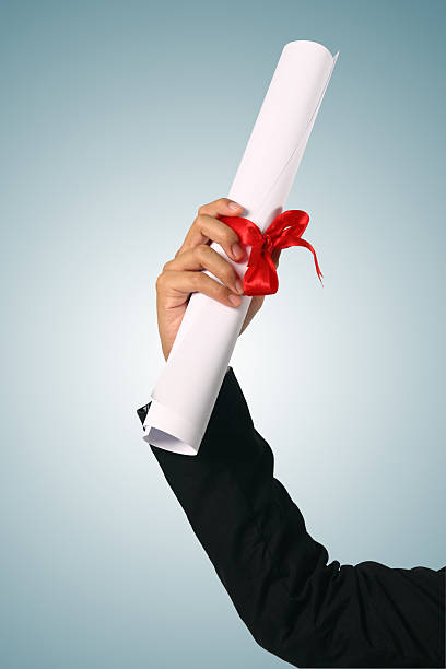 istock Diploma with a red ribbon 494736209