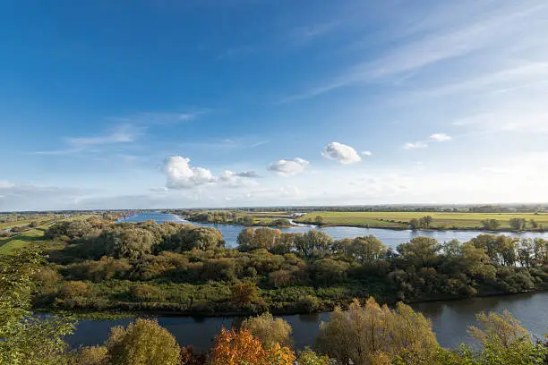 View over the Elbe near Boizenburg, Germany, Mecklenburg