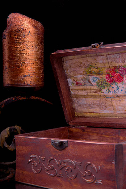 istock old vintage patterns chest with bronze candle 494740615