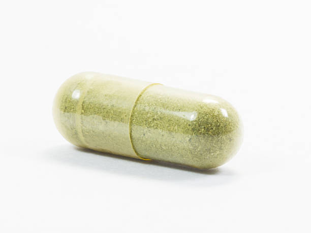 Herbal capsule stock photo