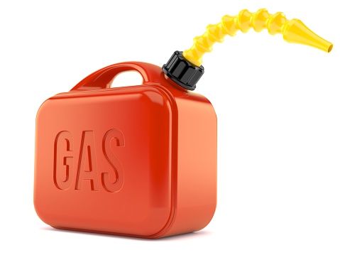 Gasoline canister isolated on white background