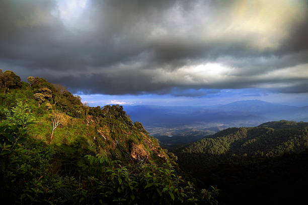 istock Amazing nimbus with rain over rainforest mountain, Chiang Mai 494754052