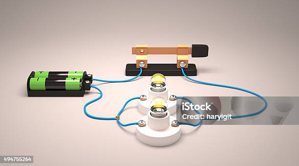 Einfache Electric Circuit Knie Stockfoto und mehr Bilder von Schaltkreis - Schaltkreis, Elektrizität, Einfachheit