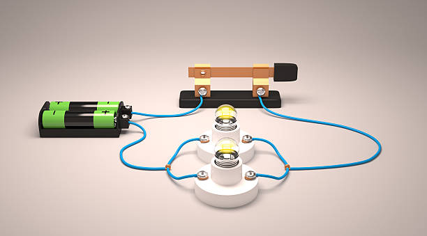 simple electric circuit(parallel) - seri bölümü stok fotoğraflar ve resimler