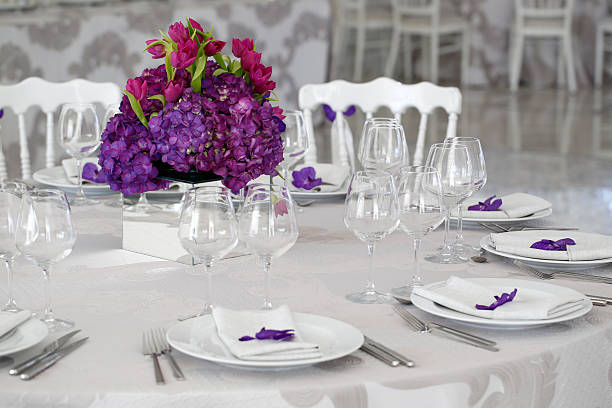 istock Beautiful flower bouquet decoration on wedding table 494755432