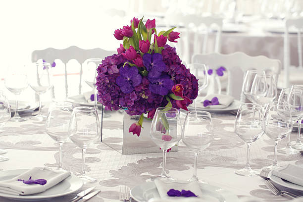 istock Beautiful flower bouquet decoration on wedding table 494755464