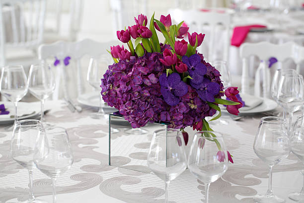 istock Beautiful flower bouquet decoration on wedding table 494755496
