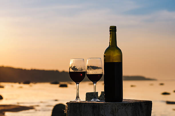 istock Red wine bottle and glasses 494756288