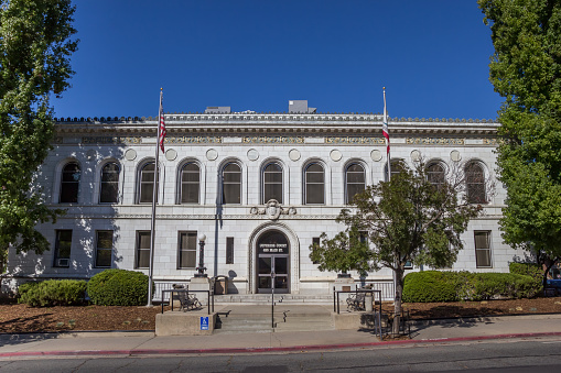 Placerville, CA, USA - October 13, 2015: Superior court in the historical center of Placerville