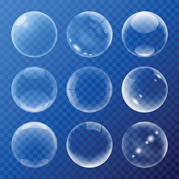 признаки набор пузырьков - soap sud bubble mid air circle stock illustrations