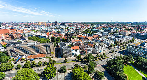 Hanover Skyline View on the center of Hannover hanover germany stock pictures, royalty-free photos & images