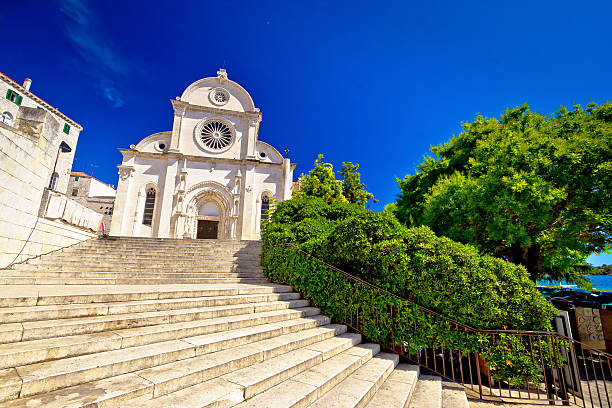 Sibenik st. James UNESCO cathedral view, Dalmatia, Croatia