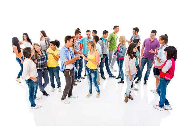 istock Large group of young people communicating. 494761142