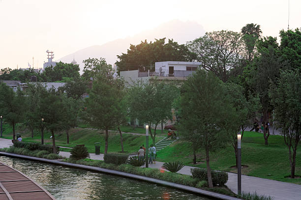 Monterrrey, Mexico - May 4, 2009: The Santa Lucia riverwalk (Spanish : Paseo Santa Lucía) is an artificial river located in the Mexican city of Monterrey, Nuevo Leon. It is an attraction for tourists and locals.