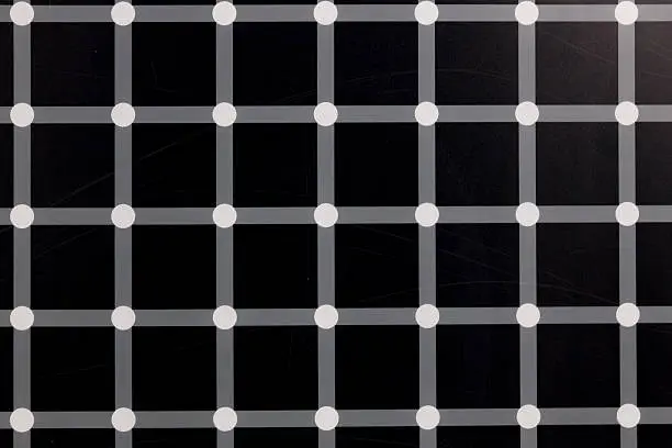 black squares and flashing dots