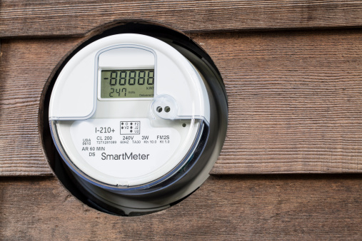 Smart meter on wall of home. CLICK TO SEE MORE!