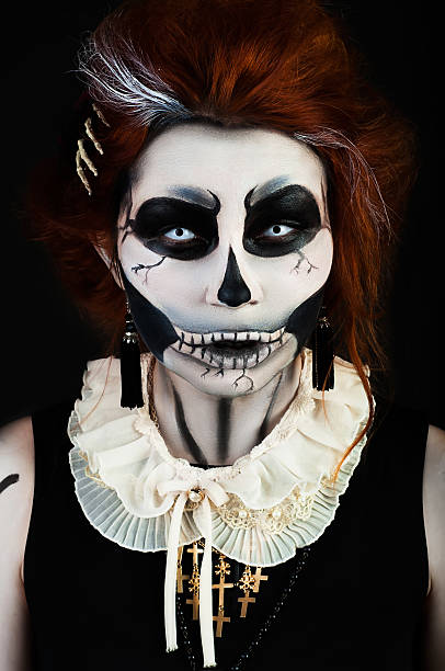 istock beautiful woman with make-up skeleton 494762782