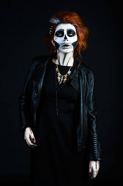 istock beautiful woman with make-up skeleton 494762834