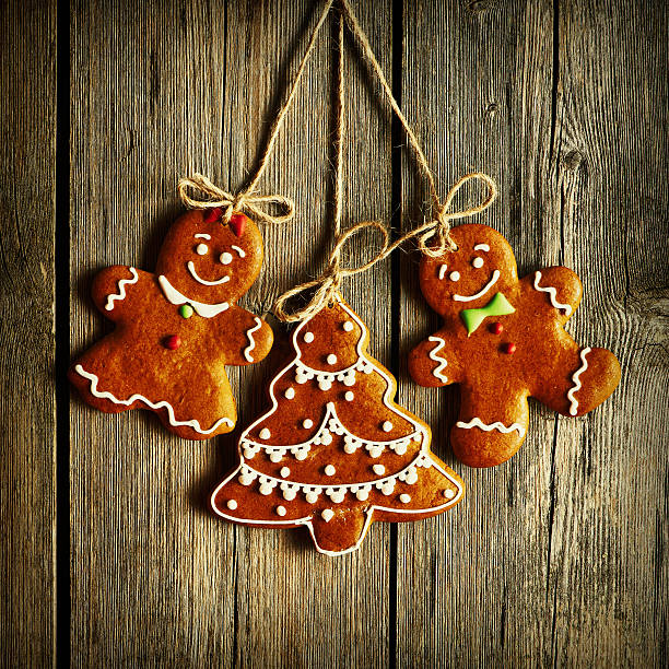 Christmas homemade gingerbread couple cookies