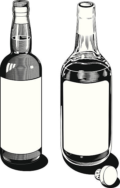Vintage Bottles vector art illustration