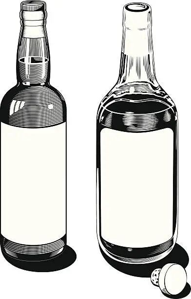 Vector illustration of Vintage Bottles