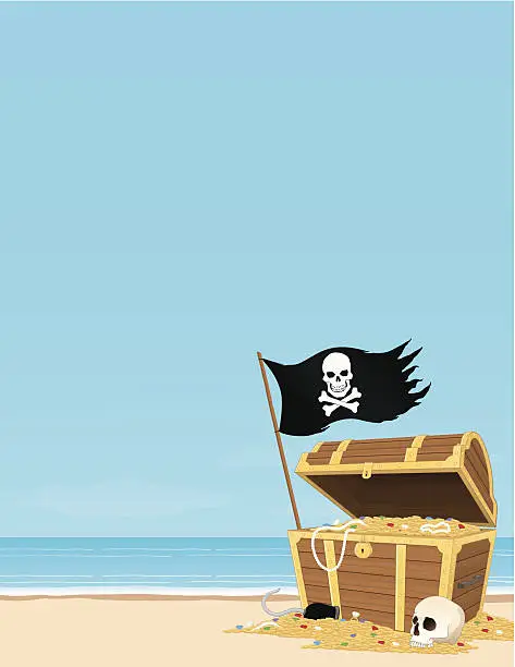 Vector illustration of Treasure Island