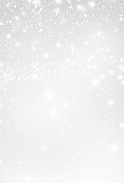 Abstract  Silver Christmas Background with white  lights. Festive