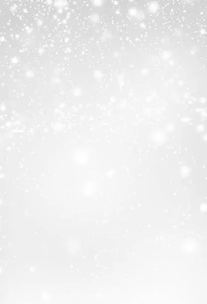Photo of Abstract  Silver Christmas Background with white  lights. Festive