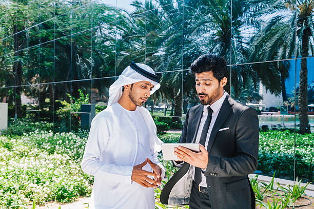 istock Arabian Businessmen working with Digital Tablet Outdoor 494764088
