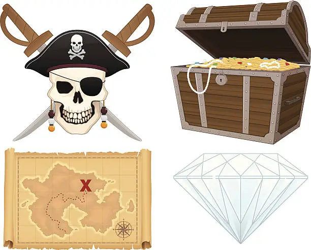 Vector illustration of Pirate Collection