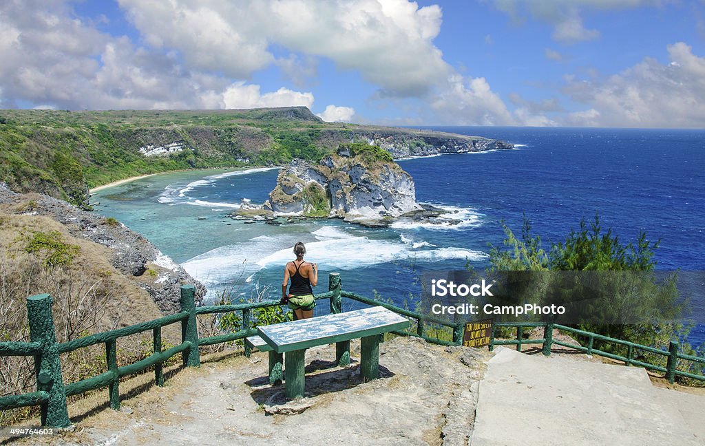 Bird Island Overlook Picnic spot overlooking Bird Island, Saipan, Mariana Islands, Micronesia. Adult Stock Photo