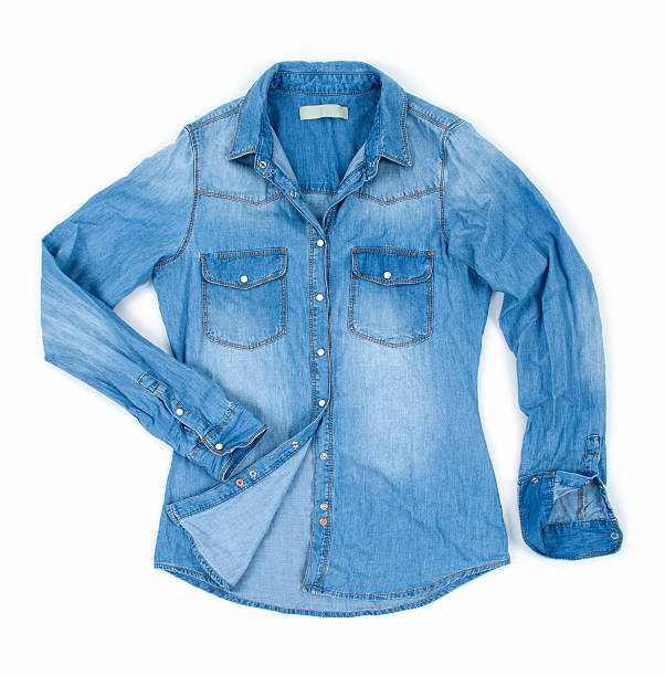 istock blue jean shirt isolated on white background 494765689