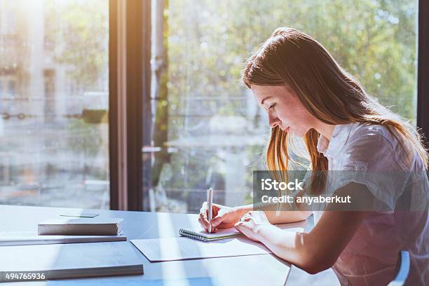 Student On Exam Stock Photo - Download Image Now - Classroom, Window, Lecture Hall