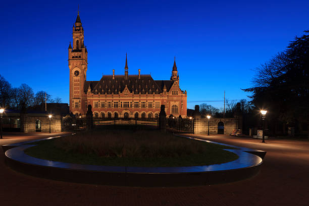 istock illuminated Peace Palace in The Hague 494766217