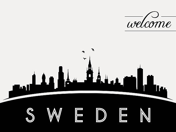 bildbanksillustrationer, clip art samt tecknat material och ikoner med sweden skyline silhouette black vector design - malmö
