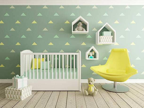 baby room interior stock photo
