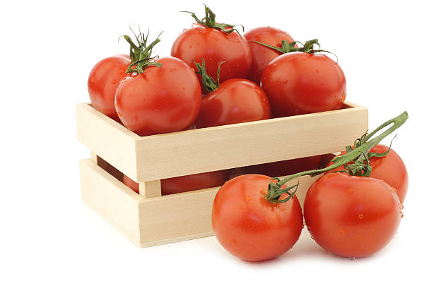istock fresh tomatoes in a wooden box 494768115
