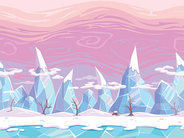 illustrations, cliparts, dessins animés et icônes de seamless vector cartoon fantasy paysage - repeating background video