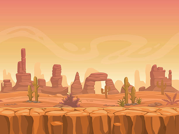 бесшовные prairie пейзаж - stony desert stock illustrations