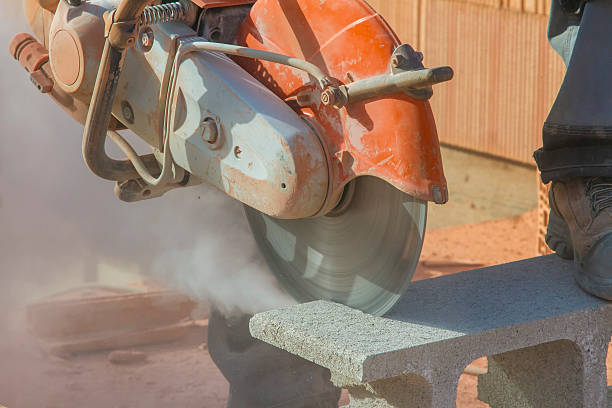 Brick cutting stock photo